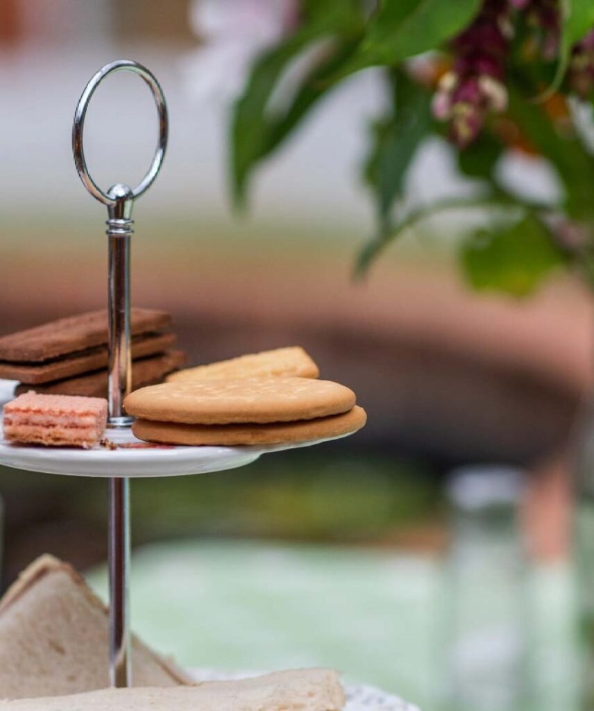 afternoon tea biscuits on stand