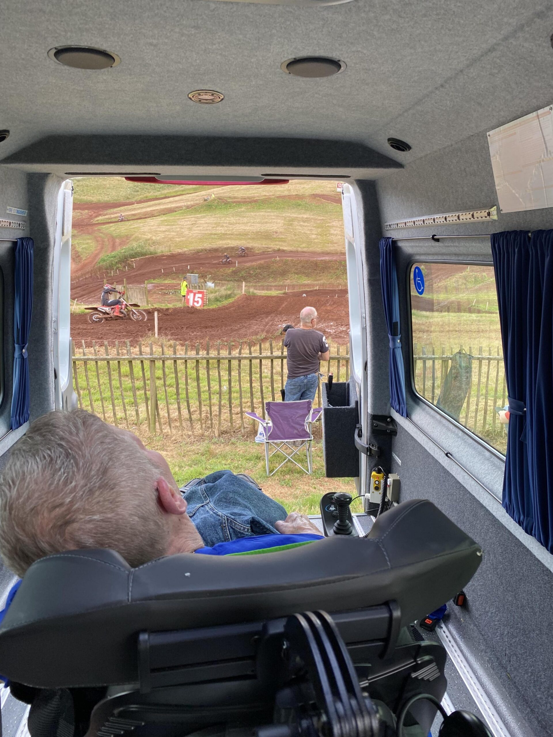 Nigel Fay former motocross racer watches the Patchquick Trophy tournament at Exminster