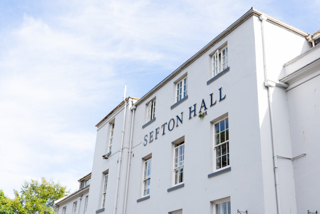 An exterior shot of Sefton Hall care home in Dawlish