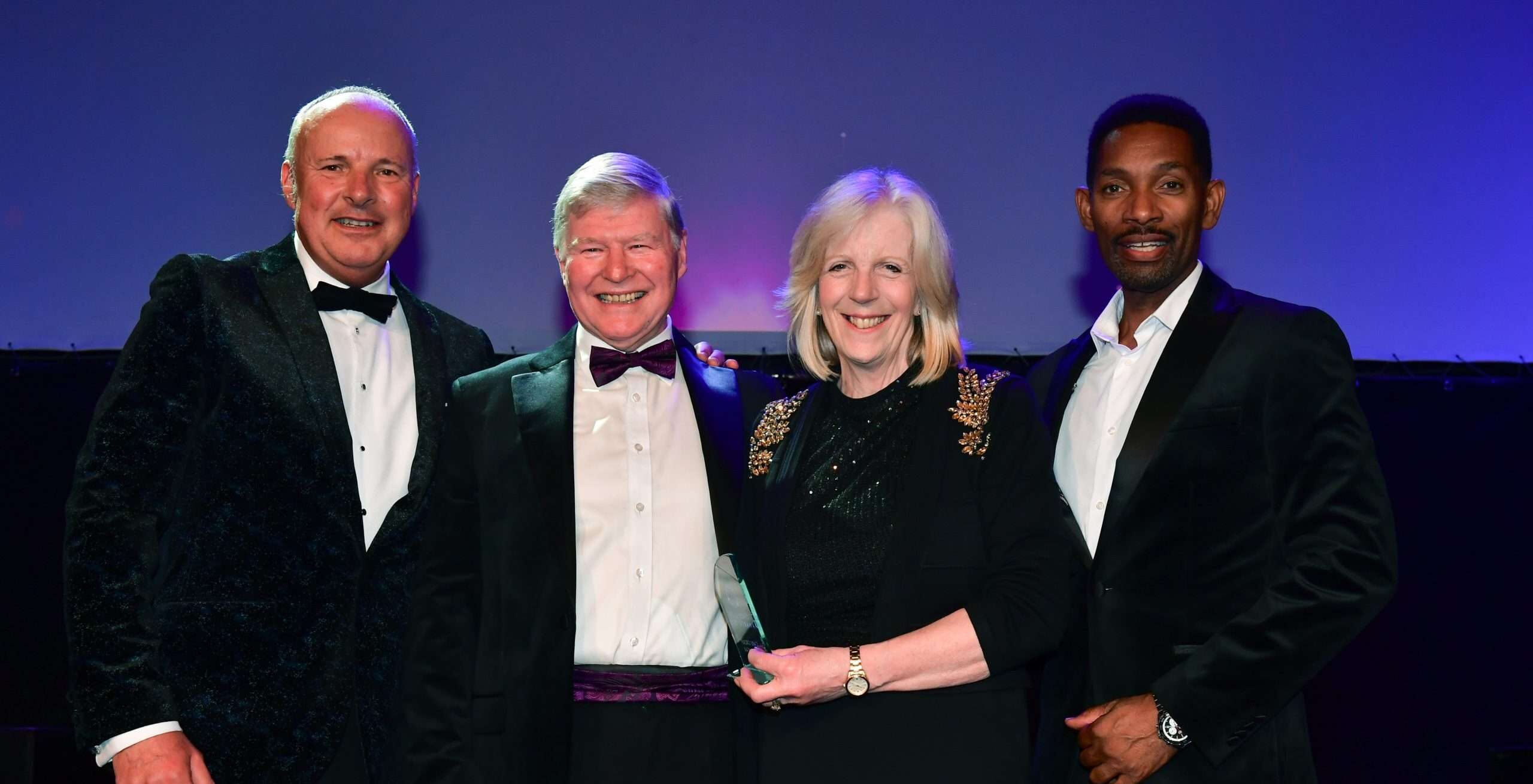 Southern Healthcare managing director Geoffrey Cox and director of nursing and compliance Margot Whittaker receive their award for Care Group of the Year at the Caring UK Awards.