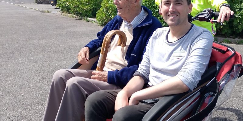 Bike riding. L-R Peter Raine and Will Barnes _