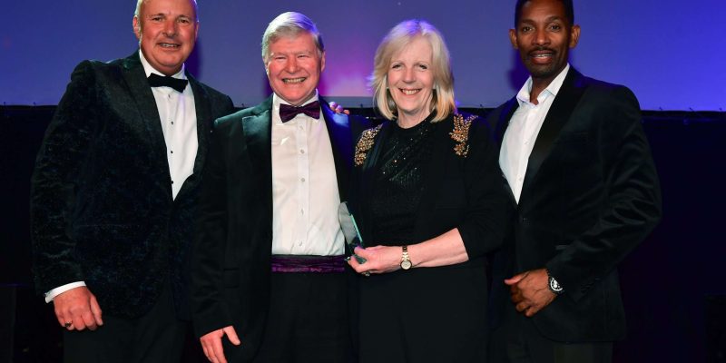 Southern Healthcare managing director Geoffrey Cox and director of nursing and compliance Margot Whittaker receive their award for Care Group of the Year at the Caring UK Awards.