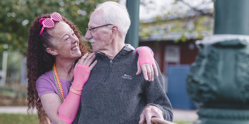 Care team member Kerrie Haughey with a resident at Parkwood House