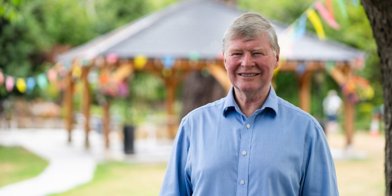 Southern Healthcare managing director, Geoffrey Cox standing in the garden at Sefton Hall care home